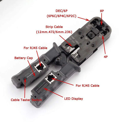 2 in 1 Network Cable Tester Crimping Tool - Wholesalus