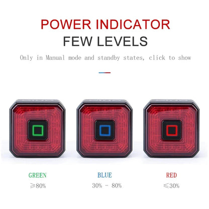 USB Smart Bicycle Brake Tail Light - Wholesalus
