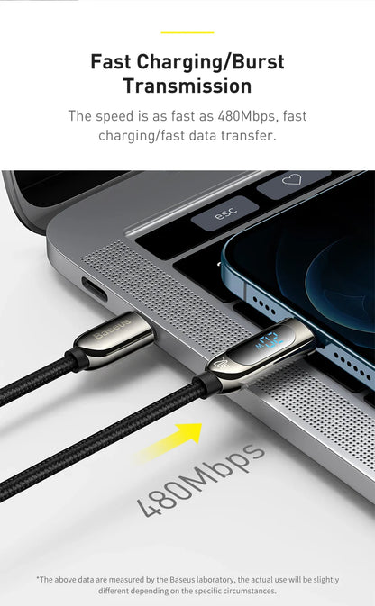 Digital Display Fast Charging Data Cable - Wholesalus