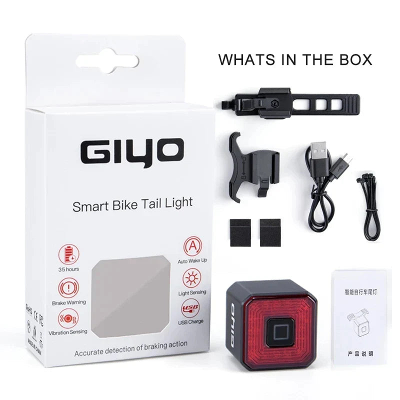 USB Smart Bicycle Brake Tail Light