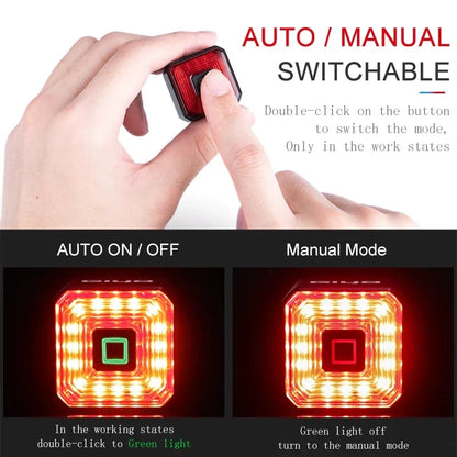 USB Smart Bicycle Brake Tail Light - Wholesalus