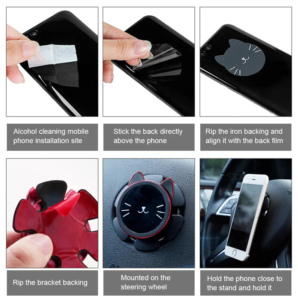 360° Rotation Steering Wheel Magnetic Phone Bracket