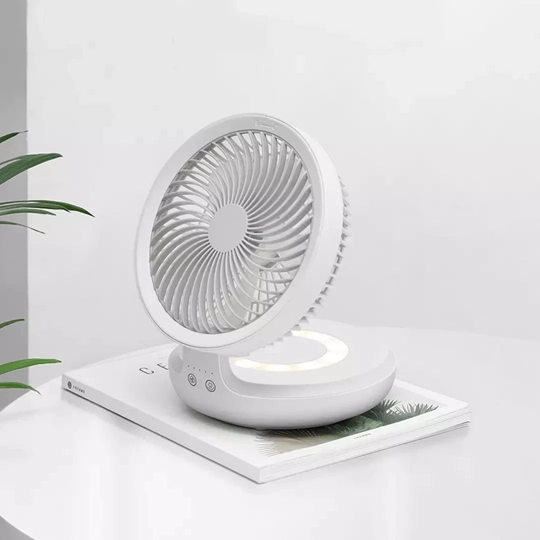 USB Rechargeable Fan with Lamp