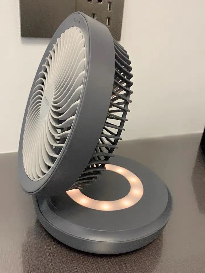 USB Rechargeable Fan with Lamp