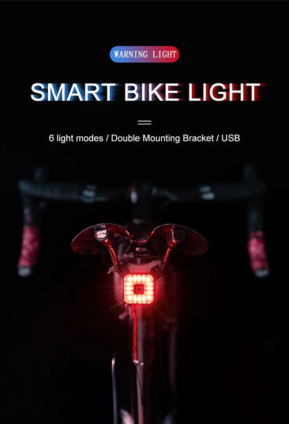 USB Smart Bicycle Brake Tail Light - Wholesalus