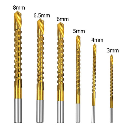 Titanium Coated Spiral Jagged Saw Drill Bit Set - Wholesalus