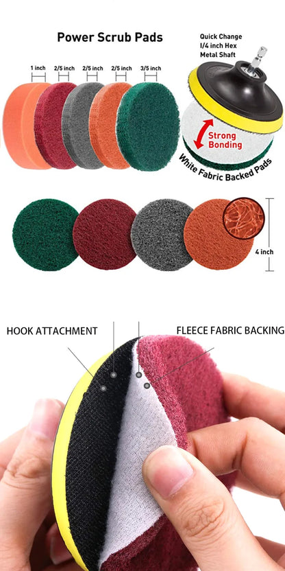 Drill Attachment Scrub Brush Kit - Wholesalus