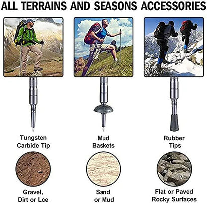 Multifunctional Aluminium Alloy Hiking Stick - Wholesalus