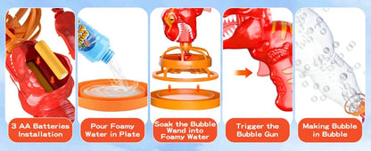 Dinosaur Bubble Gun Machine Toy - Wholesalus