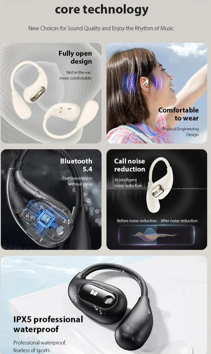 Bone Conduction Bluetooth Touch Control Earbuds - Wholesalus