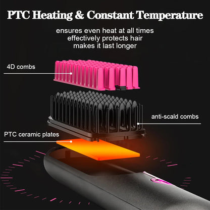 Wireless Hair Straightener Comb - Wholesalus