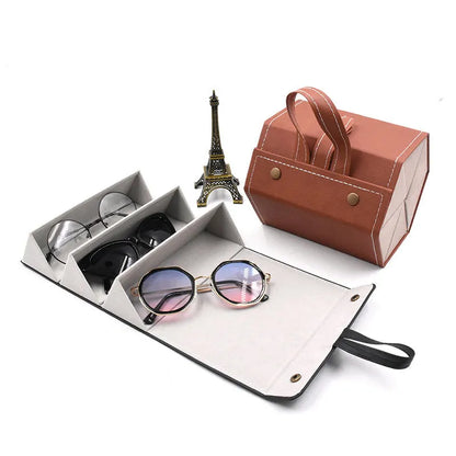 Foldable Leather Sunglasses Case - Wholesalus