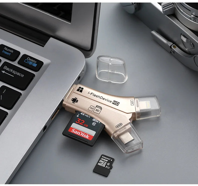 4 In 1 Flash Drive Card Reader