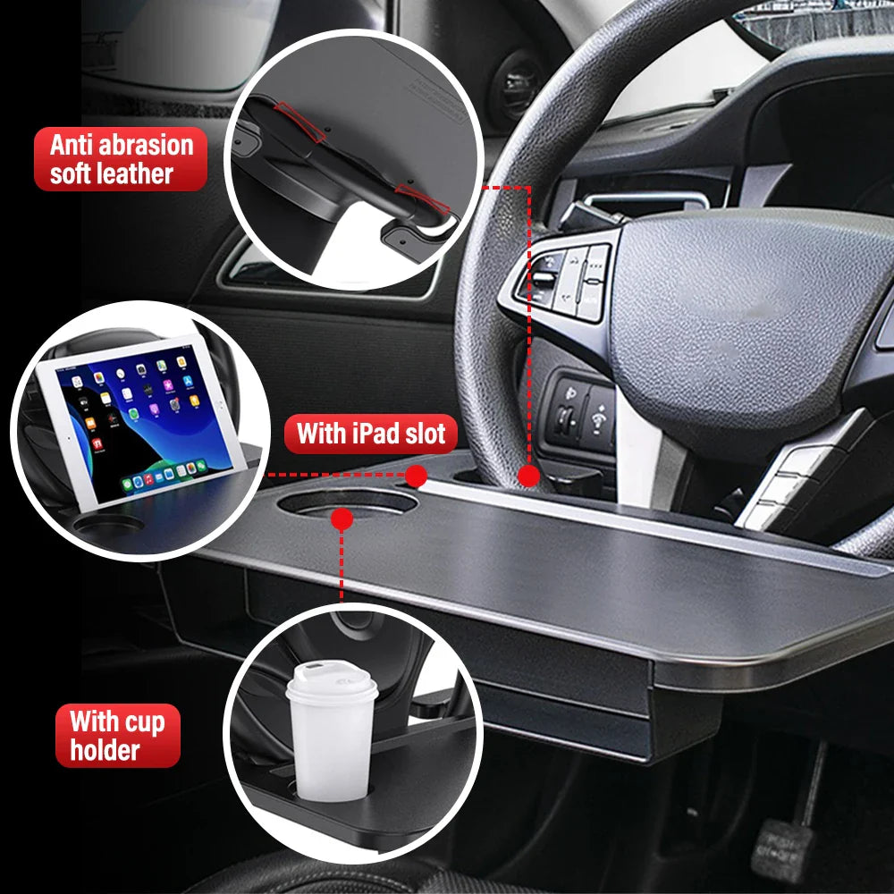 2 In 1 Car Steering Dine with Seat Gap Organizer