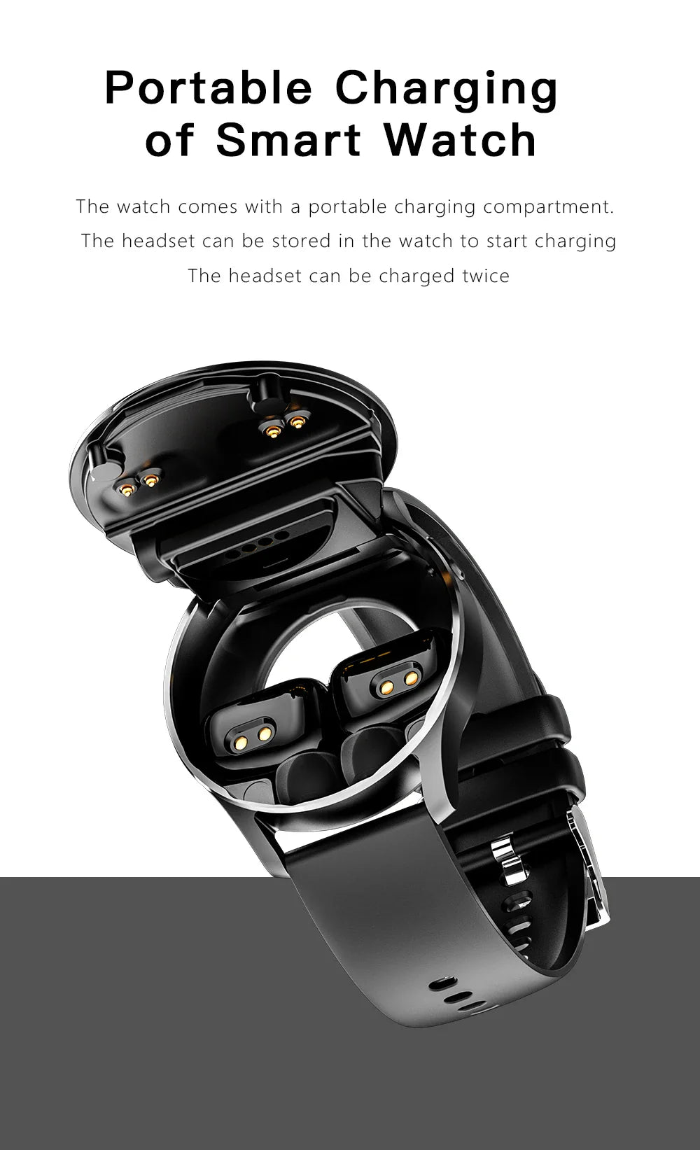 Two In One  Smart Watch With Bluetooth Earbuds