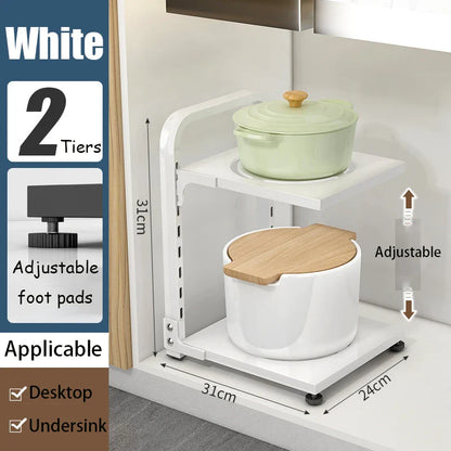 Adjustable Kitchen Pot Storage Rack - Wholesalus