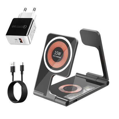 3 in 1 Foldable Magsafe Wireless Charger - Wholesalus