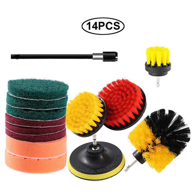 Drill Attachment Scrub Brush Kit