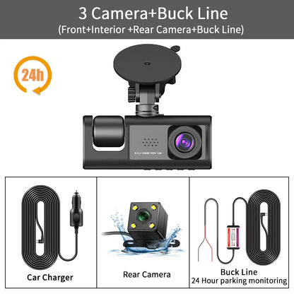 Three Channel Car HD DashCam - Wholesalus