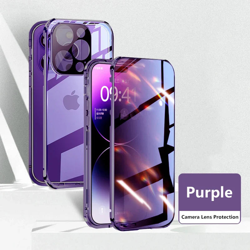 Double Sided Magnetic Glass Anti-Peep Mobile Case - Wholesalus