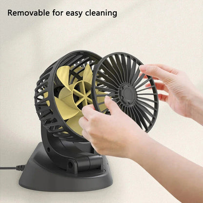 Portable Dual Head Car Air Cooling Fan - Wholesalus