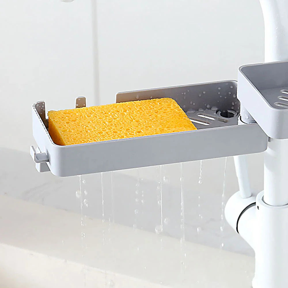 Double Floor Faucet Swivel Sponge Drain Rack