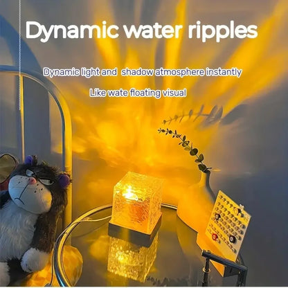 Dynamic Rotating Water Ripple Crystal Lamp - Wholesalus