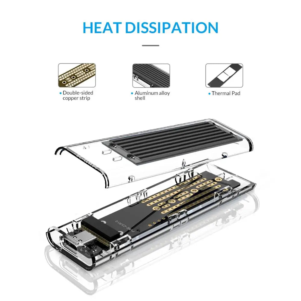 Transparent Hard Drive SSD Enclosure