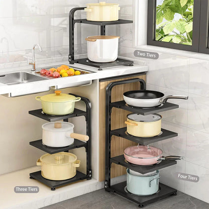 Adjustable Kitchen Pot Storage Rack - Wholesalus