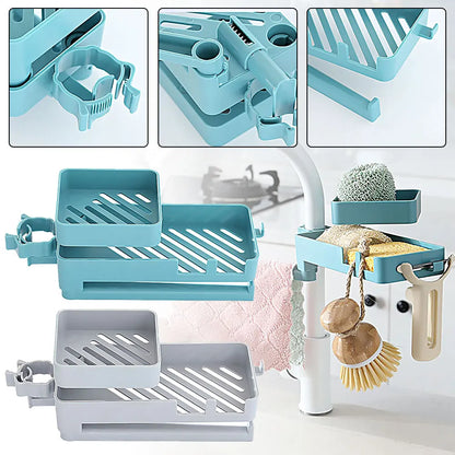 Double Floor Faucet Swivel Sponge Drain Rack - Wholesalus