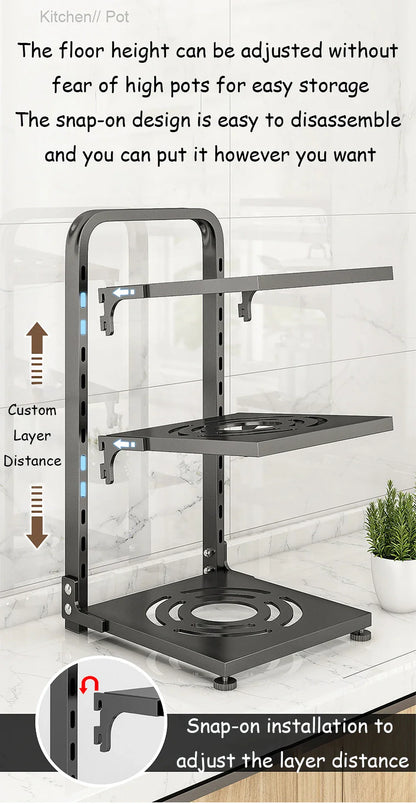 Adjustable Kitchen Pot Storage Rack - Wholesalus
