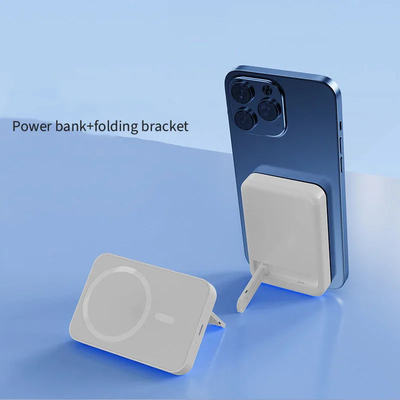 Magnetic Wireless Power Bank with Kickstand - Wholesalus