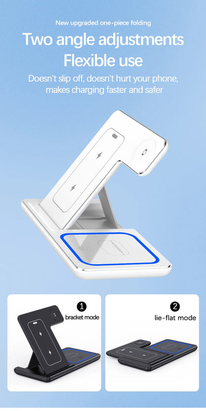 3 in 1 Foldable Wireless Charging Stand - Wholesalus