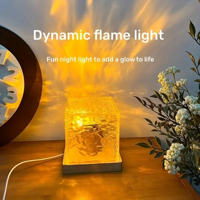 Dynamic Rotating Water Ripple Crystal Lamp