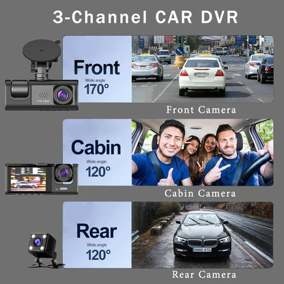 Three Channel Car HD DashCam - Wholesalus