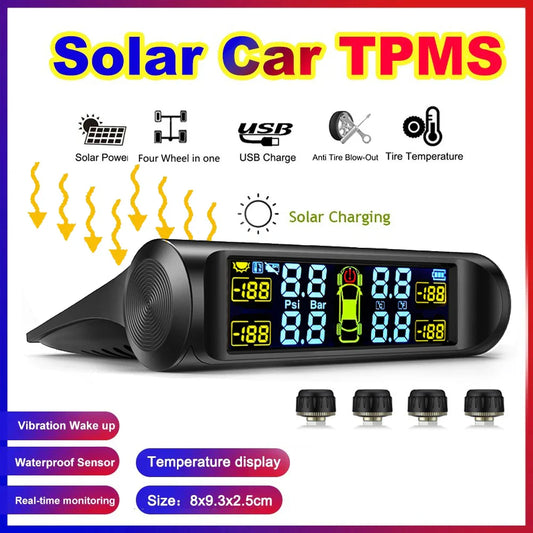 Solar Automobile Tire Pressure Monitoring Gauge