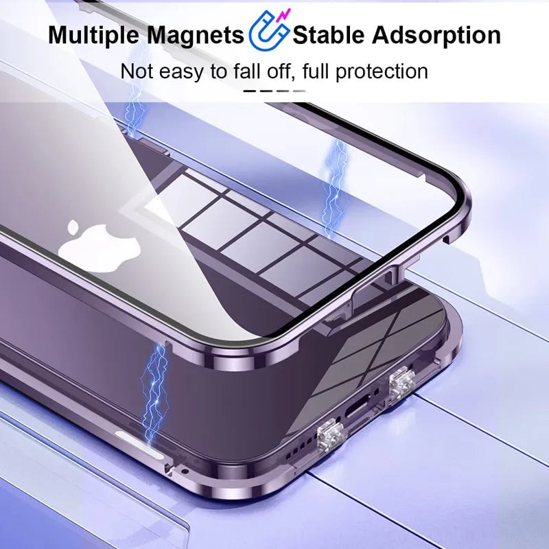 Double Sided Magnetic Glass Anti-Peep Mobile Case - Wholesalus