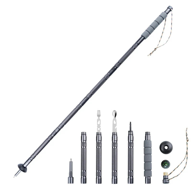 Multifunctional Aluminium Alloy Hiking Stick - Wholesalus