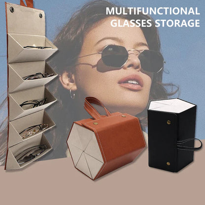 Foldable Leather Sunglasses Case - Wholesalus