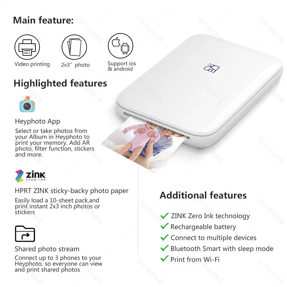 Portable Wireless Photo Printer