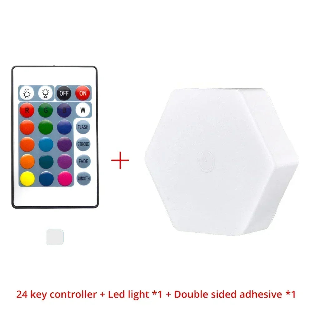 Touch Sensor RGB LED Hexagon Lamp