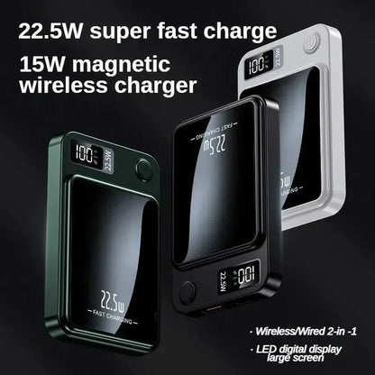 Magnetic Wireless LED Display Fast Charging Power Bank - Wholesalus