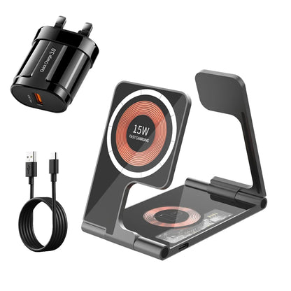 3 in 1 Foldable Magsafe Wireless Charger - Wholesalus