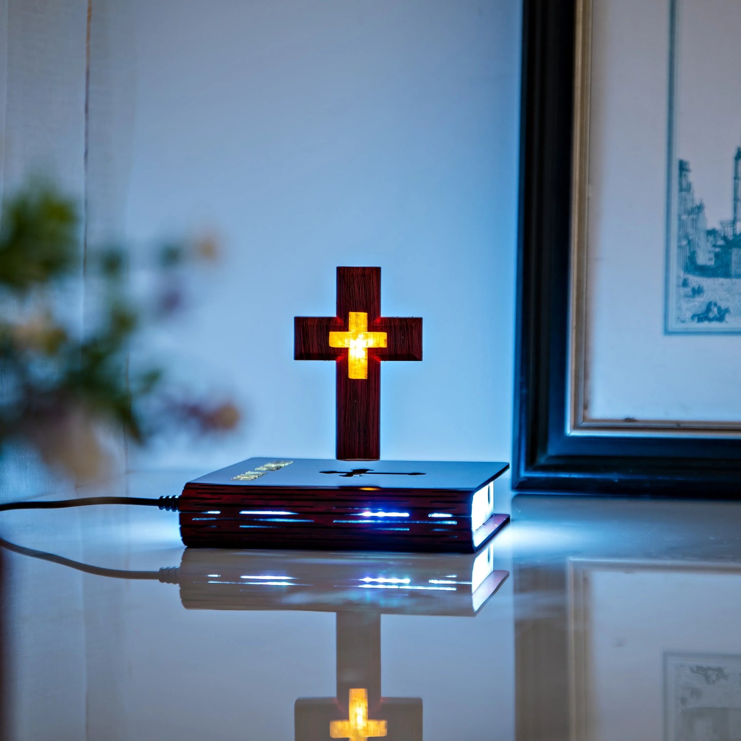 Levitating Holy Cross Lamp