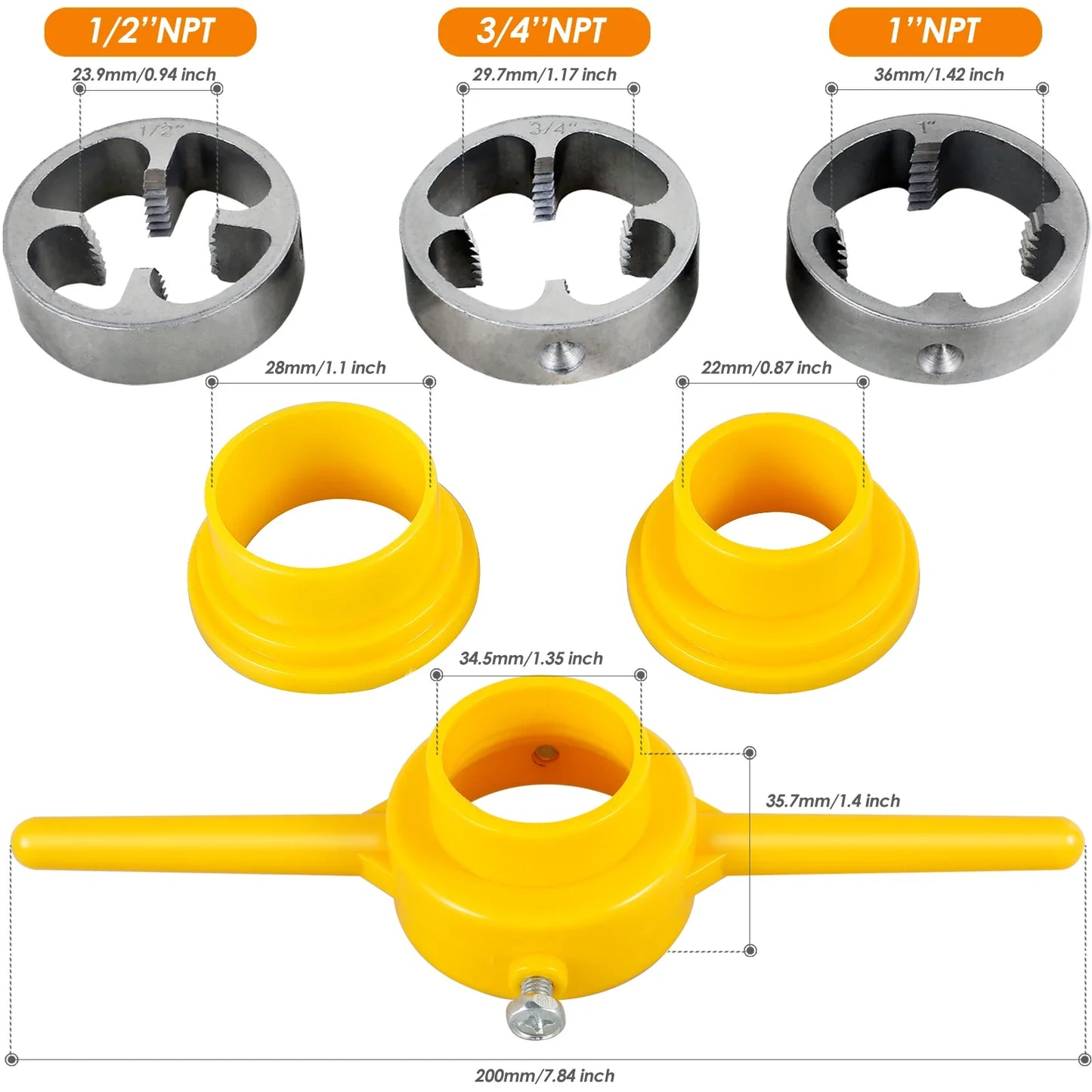 Pipe Threading Tool - 6Pcs