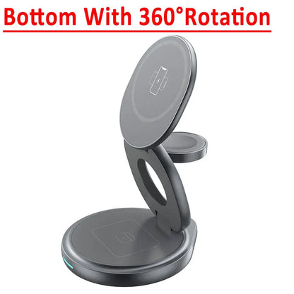 3 in 1 Foldable Magnetic Wireless Charger - Wholesalus