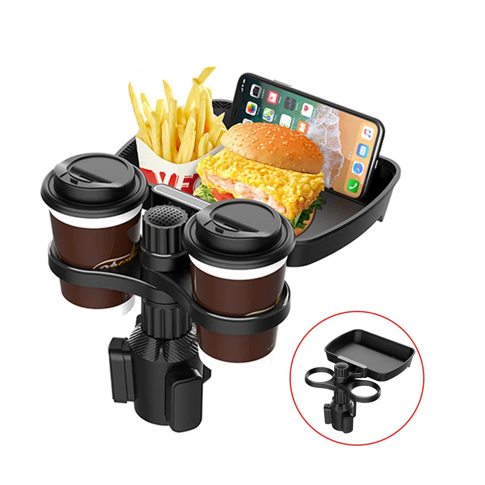 3 In 1 Adjustable Car Cup Tray with Phone Holder