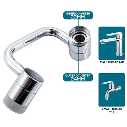 1080 Degree Rotating Faucet Extender - Dual Mode - Wholesalus