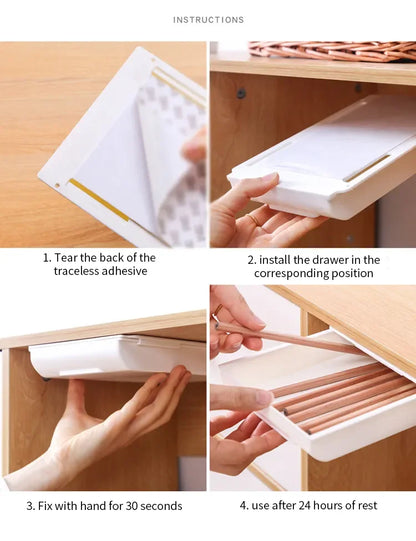 Self-Adhesive Desk Hidden Storage Box - Wholesalus
