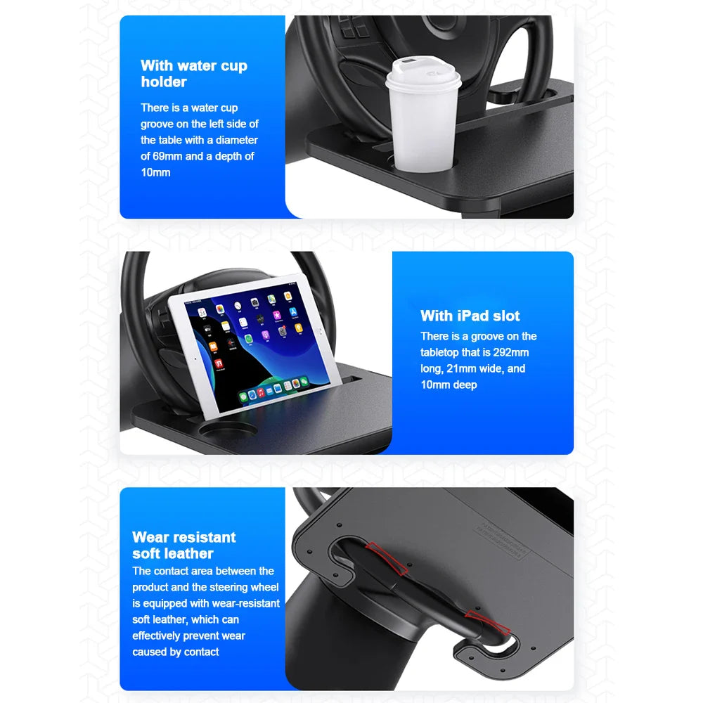 2 In 1 Car Steering Dine with Seat Gap Organizer